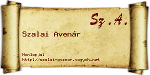 Szalai Avenár névjegykártya